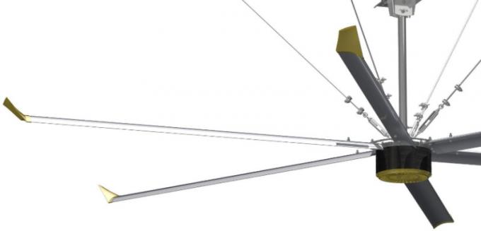 アルミニウム マグネシウムの合金の刃のHvlsの1.5kw HvlsブラシレスAC永久マグネットAC誘導の電動機CCCのセリウムISOのための産業天井に付いている扇風機