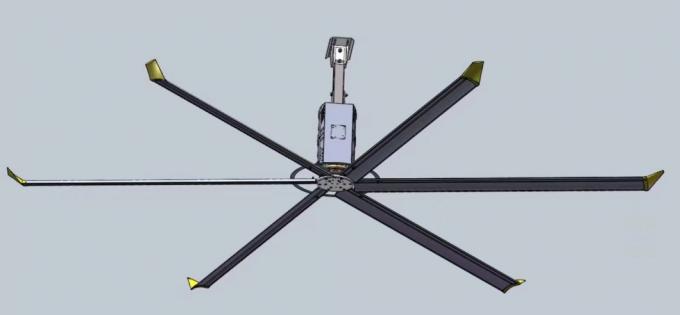 Daisen HvlsのPmsmモーターを搭載する産業天井に付いている扇風機のクーリング換気の換気扇