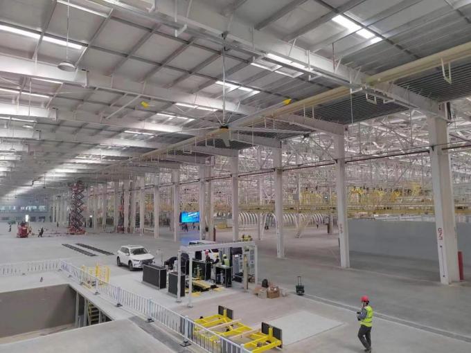 5つの刃のPmsmモーターHvlsのエネルギー自動車Bydの新しい工場で使用される産業天井に付いている扇風機
