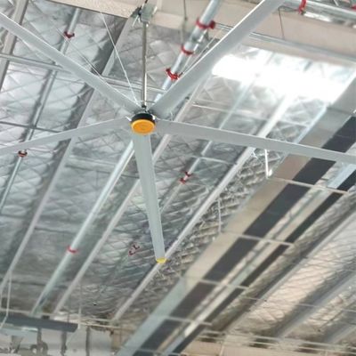 良い価格 3 7.3m 24FT HVLS 産業用大型天井扇風機 倉庫 レストラン シルバー アルミ オンライン