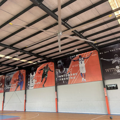 良い価格 24FT PMSM ブラシレスモーター HVLS 産業用天井扇風機 バスケットボール場 レストラン 農場 オンライン